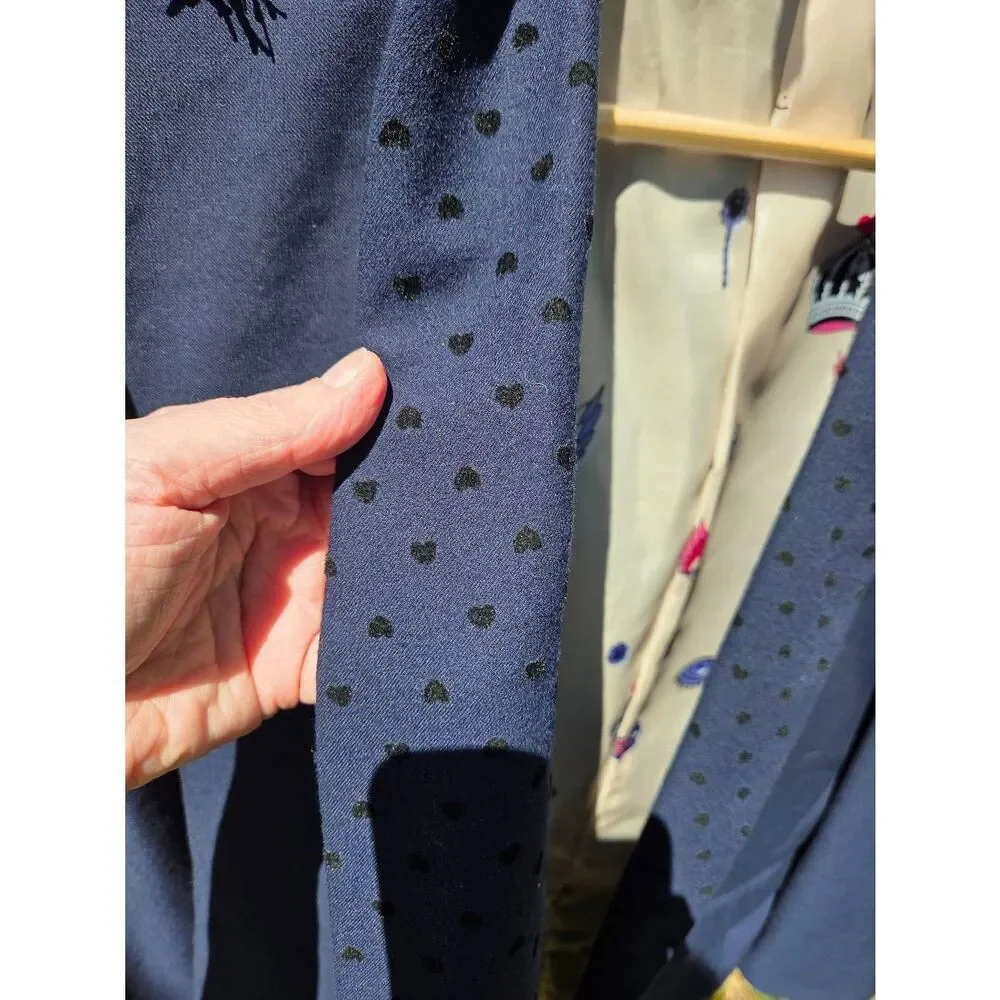 Tazio Italy Embellished Silk Lined Navy Sport Coat Suit Jacket Sz. 42R